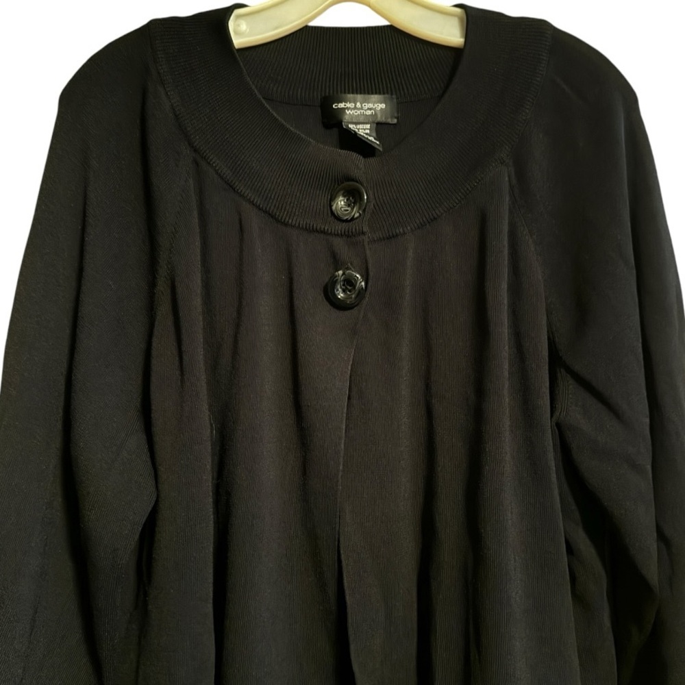 Cable & Gauge Woman Black Cardigan Sweater - Picture 3 of 5